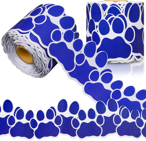 68.9 Feet Paw Print Border Bulletin Board Border Flower Beach Sun Eucalyptus Paw Flag Hat Balloon Sailboat for Classroom Boards Wall Decor...