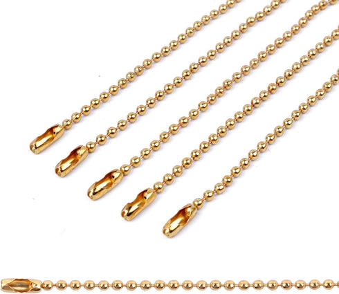 BronaGrand 150pcs 100mm Long Bead Connector Clasp 2.4 mm Diameter Ball Bead Chains Keychain Tag Key Rings...