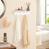 SONGMICS Entryway Hanging Coat Rack, Wall-Mounted Wooden Shelf, with 4 Double Hooks, Wall Floating Shelf, White ULHR42WT...
