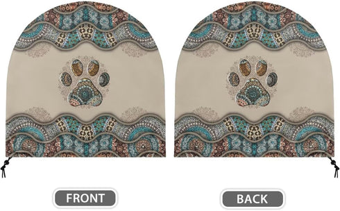 Boho Paw Print Industrial Fan Cover, Waterproof & Dustproof Cover Suitable for 24" High Velocity Movement Heavy Duty Drum Fan, Heavy Duty Outdoor ...