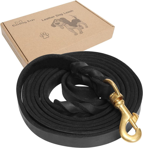 Guiding Star Leather Dog Leash 6ft, Dog Leashes for Large Dogs Heavy Duty, Soft Durable Braided Handmade Leather Training Leash for Large & Medium...