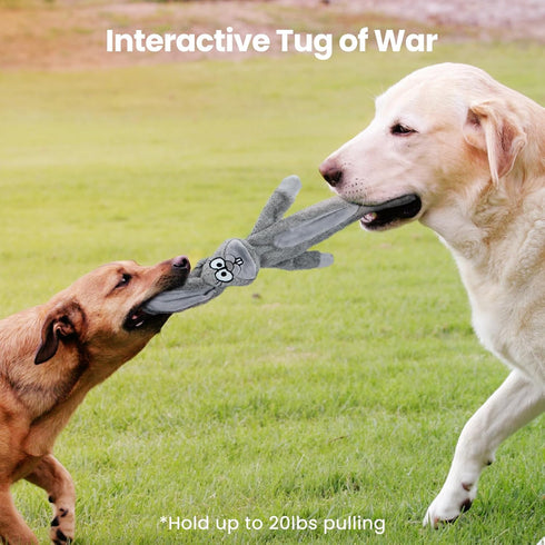 HGB Squeaky Dog Toys, No Stuffing Crinkle Dog Toys for Large Medium Small Dogs, Interactive Dog Toys to Keep Them Busy, Plush Dog Chew Toys for Bo...