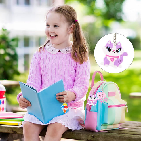 70Pcs Video Game Party Favors Video Game Keychains for Kids Birthday School Party Dinosaur Donut Marine Animal Mermaid Rainbow Bulk Keychains for ...