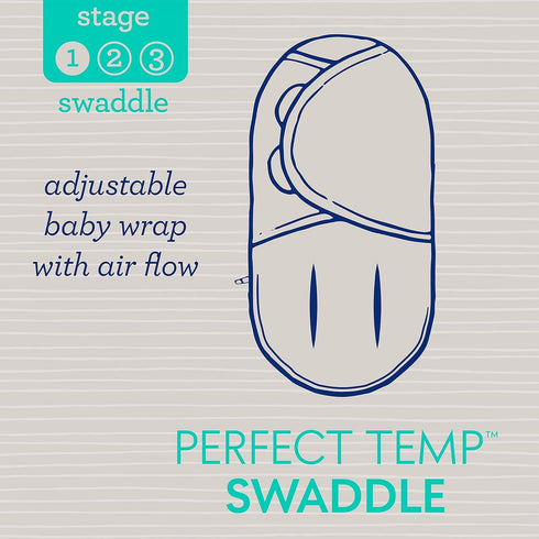 SwaddleMe Luxe Perfect Temp Swaddle with 100% Organic Cotton - Small/Medium, 1 Pack, Basket Weave, 0-3 Months...