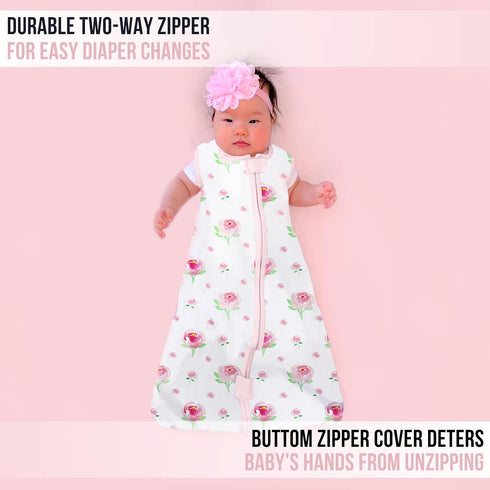 Baby Sleep Sack 1.0 TOG, Organic Cotton Baby Wearable Blanket with Two-Way Zipper, Swaddle Transition Baby Sleeping Bag, All-Season Sleep Sack for...