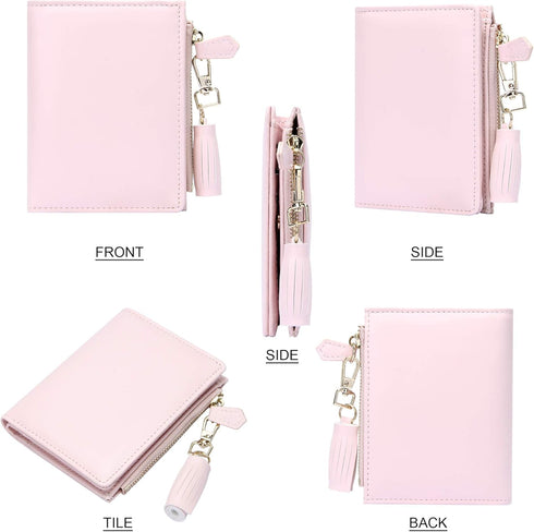 GEEAD Small Wallets for Women Bifold Slim Coin Purse Zipper ID Card Holder...