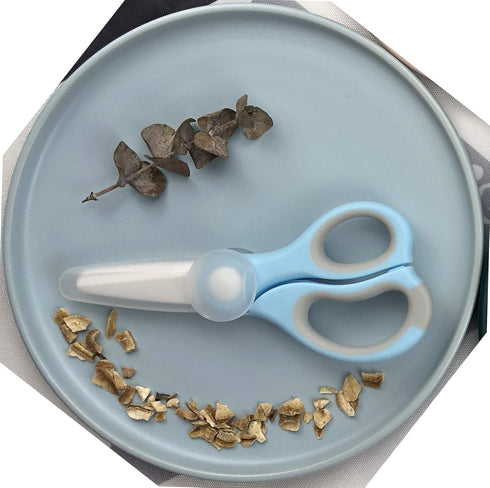 Ceramic Scissors,Healthy Baby Food Scissors with Cover Portable Shears (Blue-2)...