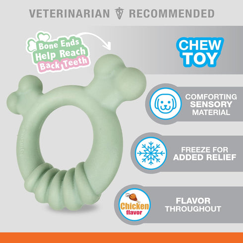 Nylabone Sensory Material Puppy Chew Toy Ring - Puppy Teething Toy for Boredom & Stimulation - Puppy Supplies - Chicken Flavor, Small/Regular (1 C...