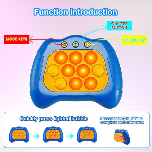 Quick Push Puzzle Game Machine Pop Fidget Light-Up Squeeze Poppet Sensory Toy Educational Push Pop Bubble Toy Stress Relief Party Favors Puzzle Ga...