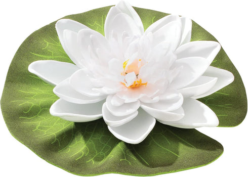 Floating Lily, 5 ½” Diameter, Plastic Plant, Pond/Aquarium Decoration...