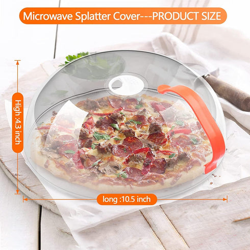 Microwave Cover for Food Splatter, Microwave Splatter Cover BPA Free, Microwave Plate Cover Guard Lid with Handle, Microwave Food Cover Steam Vent...