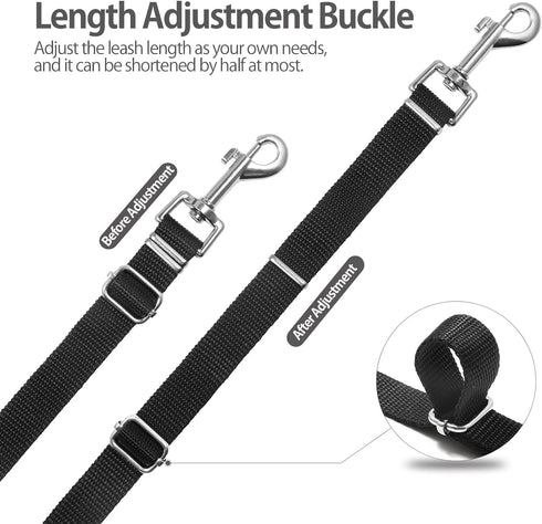 Long Leash for Dog Training - 50ft Adjustable Obedience Recall Dog Training Leash for Large Medium Small Dogs with Storage Pouch Black...