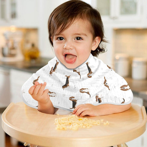 Basset Hound Dog Pattern Muslin Burp Cloths for Baby 1 Pack Soft 100% Cotton Baby Washcloths Bibs for Boy Girl...