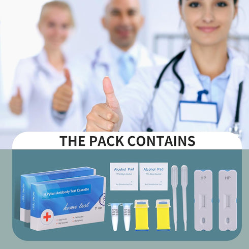 Helicobacter Pylori 2 Test Kits, H. Pylori?h. Pylori 10-15 Minutes of Quick Home Testing, The Result is Highly Accurate, Easy to Read and use...