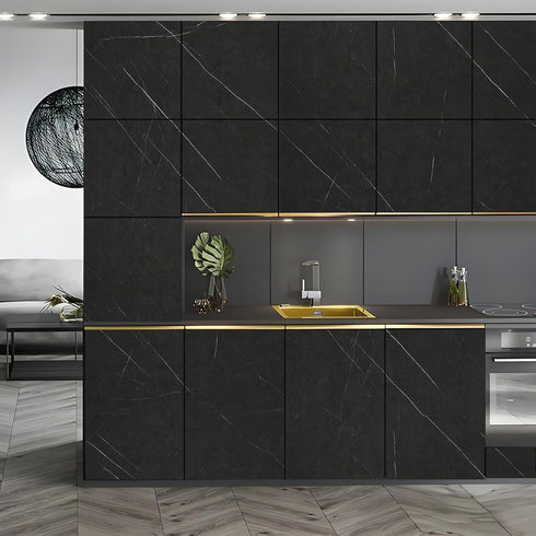 Stickyart Pietra Black Marble Contact Paper for Cabinets and Drawers Removable Premium Wallpaper Peel and Stick Marble Countertops Waterproof Self...