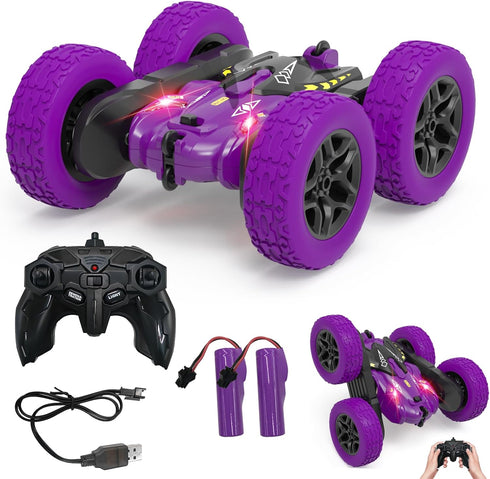 RC Stunt Cars Remote Control Car,Double-Sided Driving 360-Degree Flips Rotating Car Toy with Headlights,4 Wheel Drive Drifting Stunts Toy for Boys...