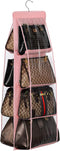 Lirex Handbag Hanging Purse Organizer for Closet, 8 Pocket Handbag Storage Organizer Hanger Oxford Cloth Closet Organizer for Family Closet Bedroo...