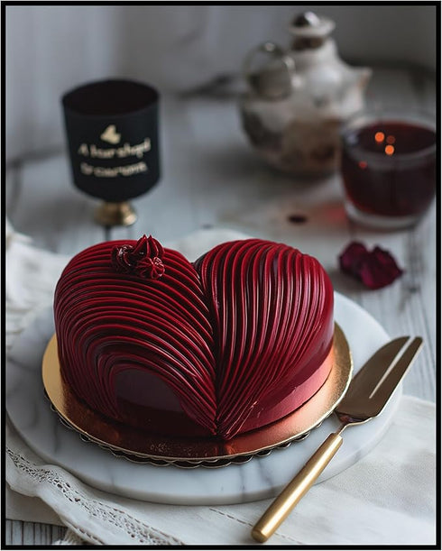 Posterizer 1 pcs-heart-shaped cake cute Valentine's day poster -1-Romantic Art-Holiday Poster Collection-Gift for Couples boyfriend girlfriend Hus...