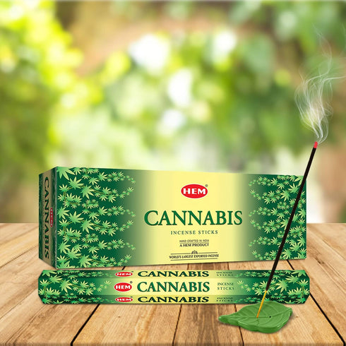 Hem Cannabis Incense Sticks (120 Sticks, 6 Boxes Inside) - 9 Inches Long, 20g per Box - |Perfect for Meditation, Rituals | Cleansing | Promotes Re...