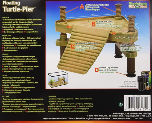 Penn-Plax Reptology Floating Turtle Pier and Basking Platform – Decorative, Functional, and Naturally Inspired – Small...