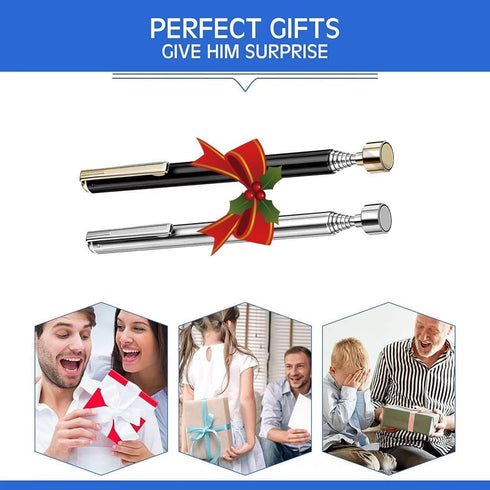 2 Pieces Magnetic Telescoping Pick-Up Tool with Pocket Clip 3 Lb Extendable Magnetic Grabber Reacher Tools 25 Inch Flexible Magnet Retrieval Stick...