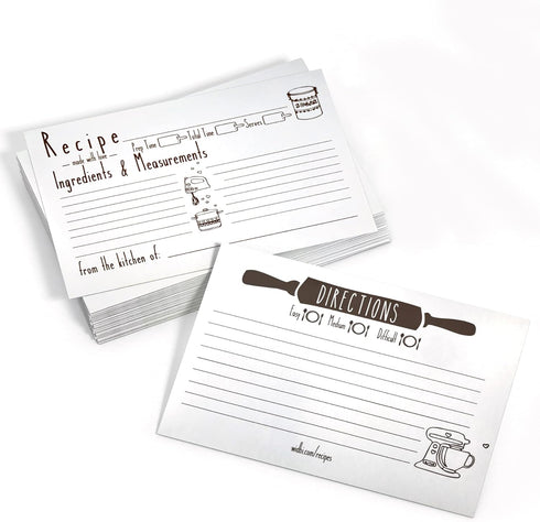 Premium Thick Recipe Cards 4x6 Double Sided - 50 pcs - Quality Thick Card Stock - 14pt...