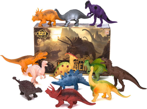 Kids Dinosaur Figures Toys, 7 Inch 12 Pack Jumbo Plastic Dinosaur Playset, STEM Educational Realistic Dinosaur Figurine for Boys Girls Toddlers...