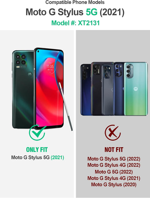 Poetic Revolution Series Case for Moto G Stylus 5G (2021), Model # XT2131, Full-Body Rugged Dual-Layer Shockproof Protective Cover with Kickstand ...