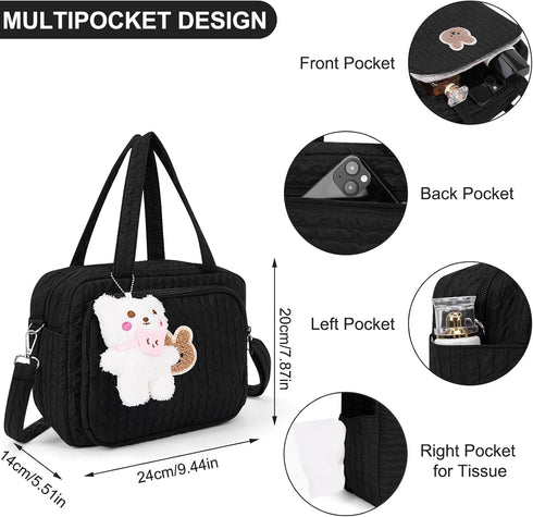 Baby Diaper Bag Tote, Mommy Bag Cute Baby Nappy Bag Crossbody Travel Diaper Tote Multifunction Baby Storage Bag...
