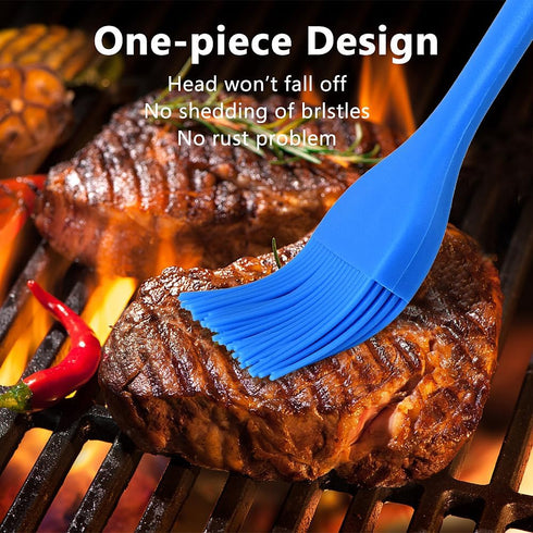 Silicone Basting Pastry Brush Set 2 Pack Heat Resistant Spread Oil Butter Sauce for BBQ Grill Barbeque Kitchen Baking Cooking Pastries, 1 Large & ...
