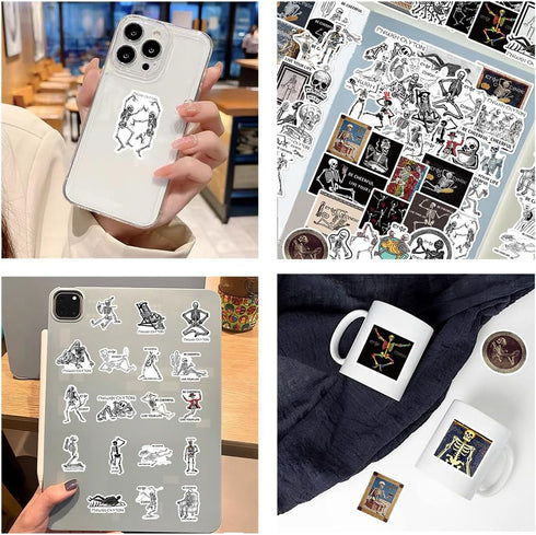 Skull Sticker,62Pcs Skeleton Stickers for Kids -Halloween Sticker Waterproof Vinyl Stickers for Adults Teens Spooky Stickers Stickers for Doodles ...