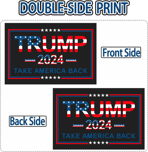 Large 24"x 16" Donald Trump 2024 Yard sign for President Election with Metal H-Stakes,MAGA Take America Back Signs, Vote for Republican, Double Si...