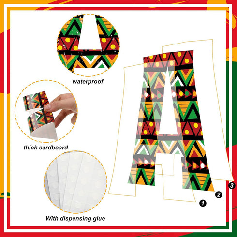 134 Pcs Juneteenth Bulletin Board Decoration Black History Month Letters Numbers Alphabet Cutouts 5'' Poster Letters Combo Set African American Cl...