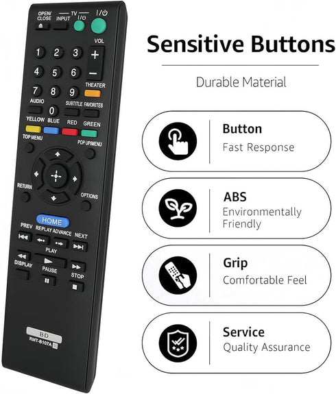 Replaced RMT-B107A Universal Remote Control for BD Sony Blue ray Remote, DVD Player, Home Theater Cinema System BDPS370, BDPS470, BDPS570, BDPS270...