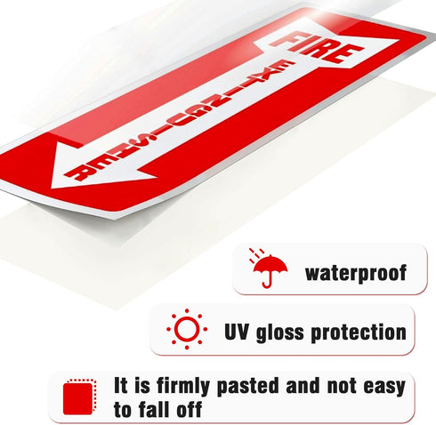 Fire Extinguisher Sign with Down Arrow, Safety Stickers, 15 Pack 4" x 12" Fire Extinguisher Signs Stickers, Durable Self Adhesive Decals, Weatherp...