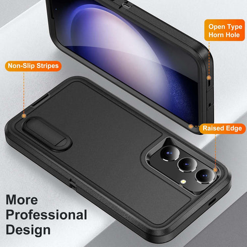 for Galaxy S24 Plus Case Galaxy S24+ Plus Case with Kickstand Case 3-Layer Military Grade Protective Case Cover Silicone Shockproof for Samsung Ga...