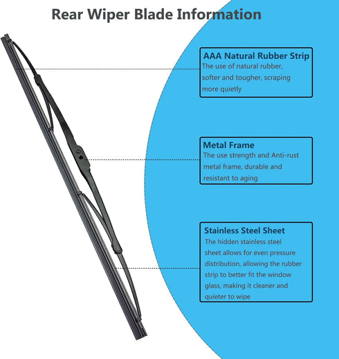 Rear Window Wiper Arm & Blade Replacement for Porsche Cayenne 2003-2010 Rear Windshield Wiper Arm & Blade, Factory OE Style Rear Window Wiper Arm ...