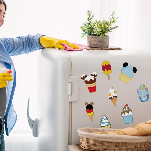 12PCS Summer Mouse Cruise Door Magnets Stickers Fridge Refrigerator,Cute Ice Cream Magnet Car Door Fridge Magnet Sticker Whiteboards for Holiday K...