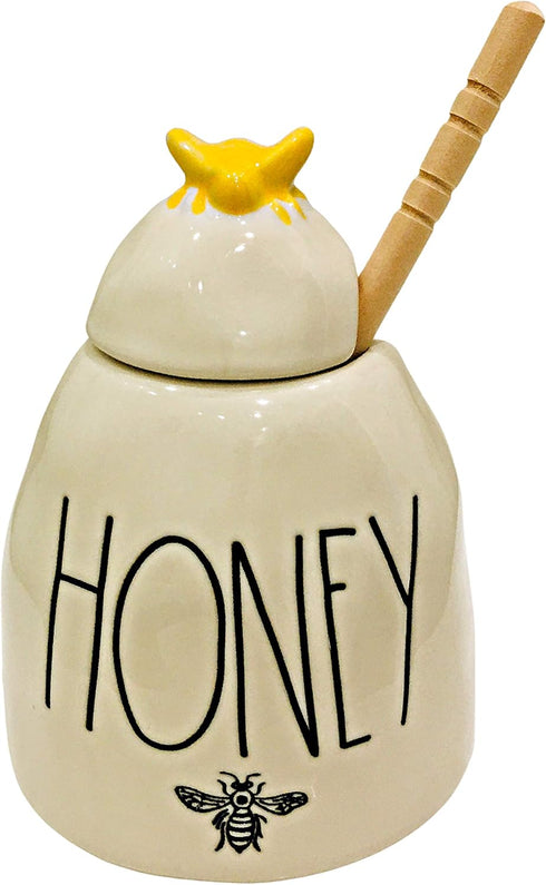 Rae Dunn HONEY Honey Pot - BEE - Ceramic - very rare!...