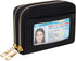 Credit Card Case Holder Wallet with ID Window Zipper Small...