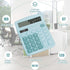 Desktop Calculator, Light Blue Calculator Big Buttons, 12-Digits Large LCD Display, Solar and AA Battery Dual Power, Desk Calculator for Office Ho...