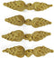 4-Sets 3-1/4" Vintage Fabric Frogs Closure, Chinese Frog Closure, Braided Frog, TR-12247 (Gold)...
