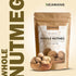 Heawans Organic Whole Nutmeg 4.5 oz, Premium Grade, Packed in a stand up resealable pouch....