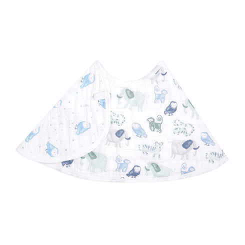 aden + anais Essentials Burpy Bib, 100% Cotton Muslin, Soft Absorbent 4 Layers, Multi-Use Burp Cloth and Bib, 22.5" X 11", Single, Time to Dream -...