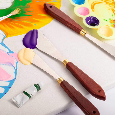 Painting Knife Set Painting Mixing Scraper Stainless Steel Palette Knife Painting Art Spatula with Wood Handle Art Painting Knife Tools for Oil Ca...