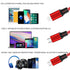 2Pack 3 in 1 Multi USB Retractable Charger Cable,Fast Multiple Charging Cord Adapter with iOS/USB-C/Micro-USB Port Adapter, Compatible with Cell P...