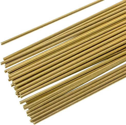 BLUEFIRE 40 pcs 1/2 lb Bare Brass Brazing Rods Easy Flow Solid Round Sticks Diameter 1/16” x Length 14” Copper Zinc Tin Silicon Alloy Simple DIY S...