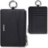 Slim Card Wallet with Keychain for Women & Men, Genuine Leather Credit Card Holder, Small Front Pocket Wallets with Coin Pouch, Black, Ultra Thin,...