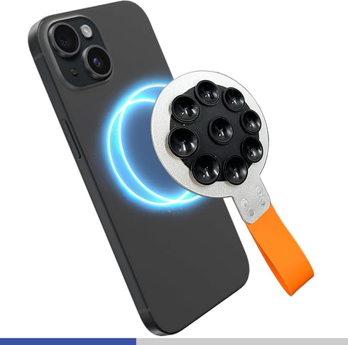 Magnetic Suction Cup Phone Mount, Silicone Suction Phone Case Grip Holder for MagSafe, Hands-Free Mirror Shower Phone Holder Mount for TikTok Crea...