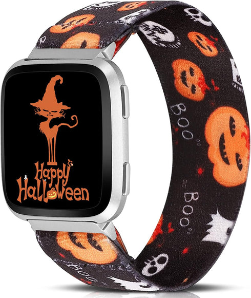 TOYOUTHS Elastic Halloween Band Compatible with Fitbit Versa/Versa 2/Versa Lite Bands Stretchy Fabric Nylon Holiday Decoration Strap for Versa Spe...